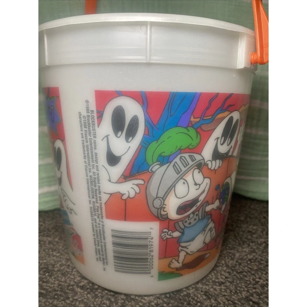 VTG 1998 Blockbuster Video Rugrats "PLAY PAK" Glow-in-the-Dark Halloween Bucket - Picture 3 of 10